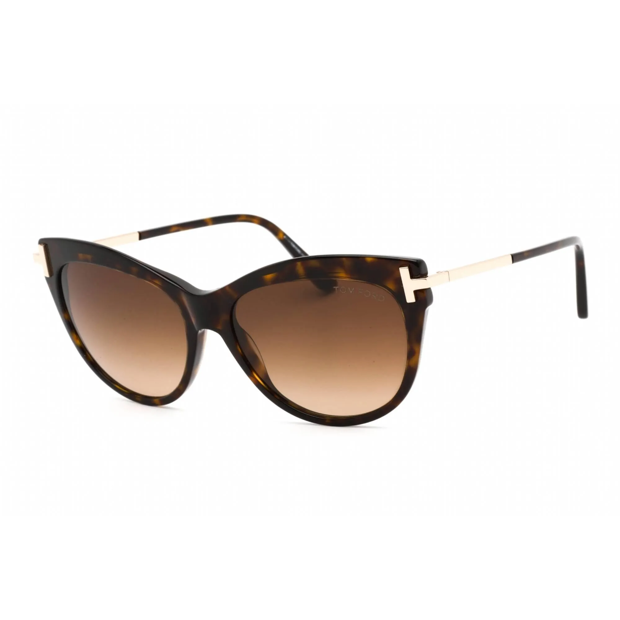 Tom Ford Women's Sunglasses - Dark Havana Plastic Cat Eye Shape Frame | FT0821 52F