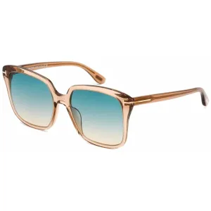 Tom Ford Women's Sunglasses - Full Rim Shiny Light Brown Plastic Frame | FT0788 45P