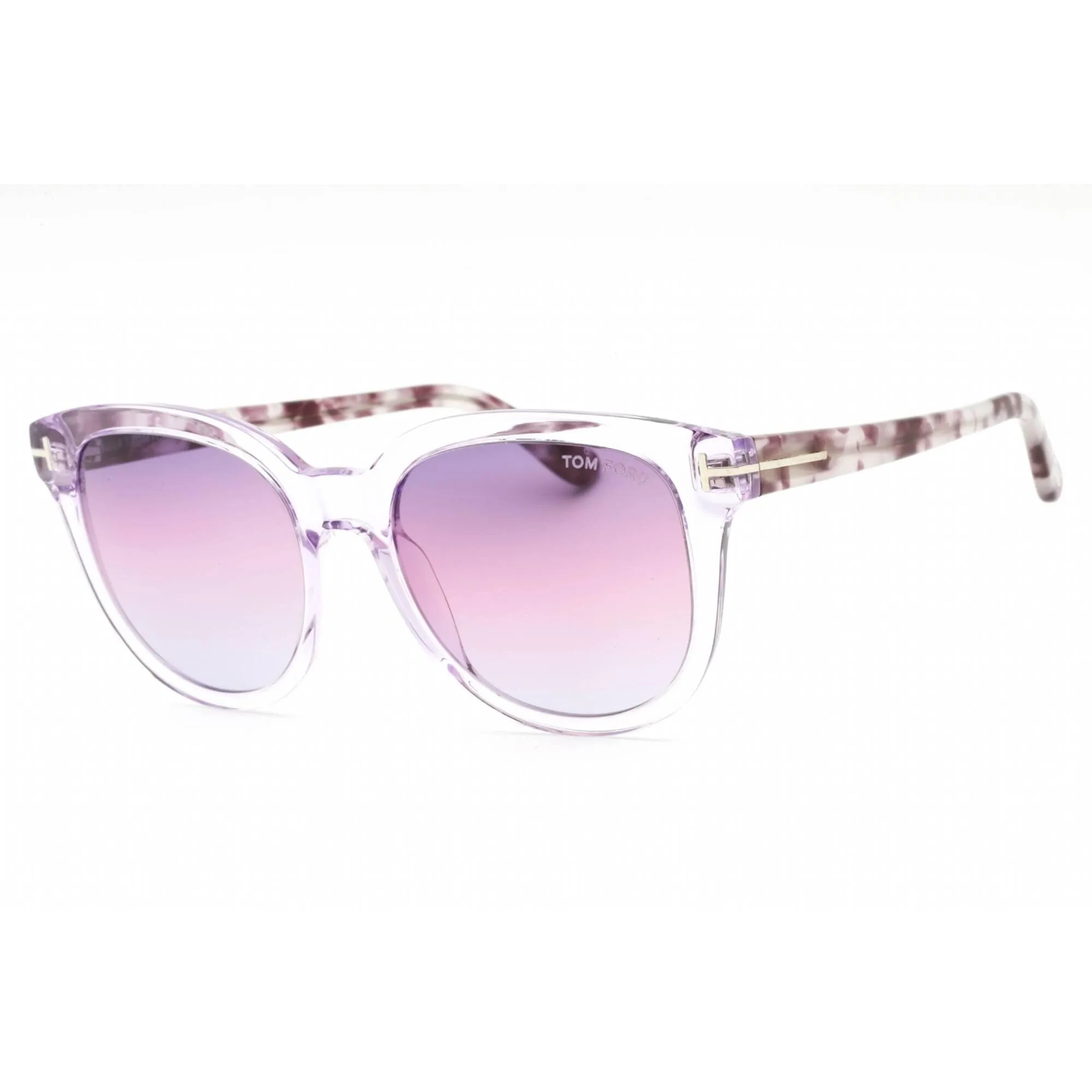 Tom Ford Women's Sunglasses - Full Rim Shiny Lilac Plastic Round Frame | FT0914 78Z