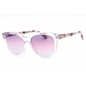 Tom Ford Women's Sunglasses - Full Rim Shiny Lilac Plastic Round Frame | FT0914 78Z
