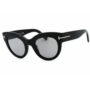 Tom Ford Women's Sunglasses - Shiny Black Acetate Cat Eye Full Rim Frame | FT1063 01C