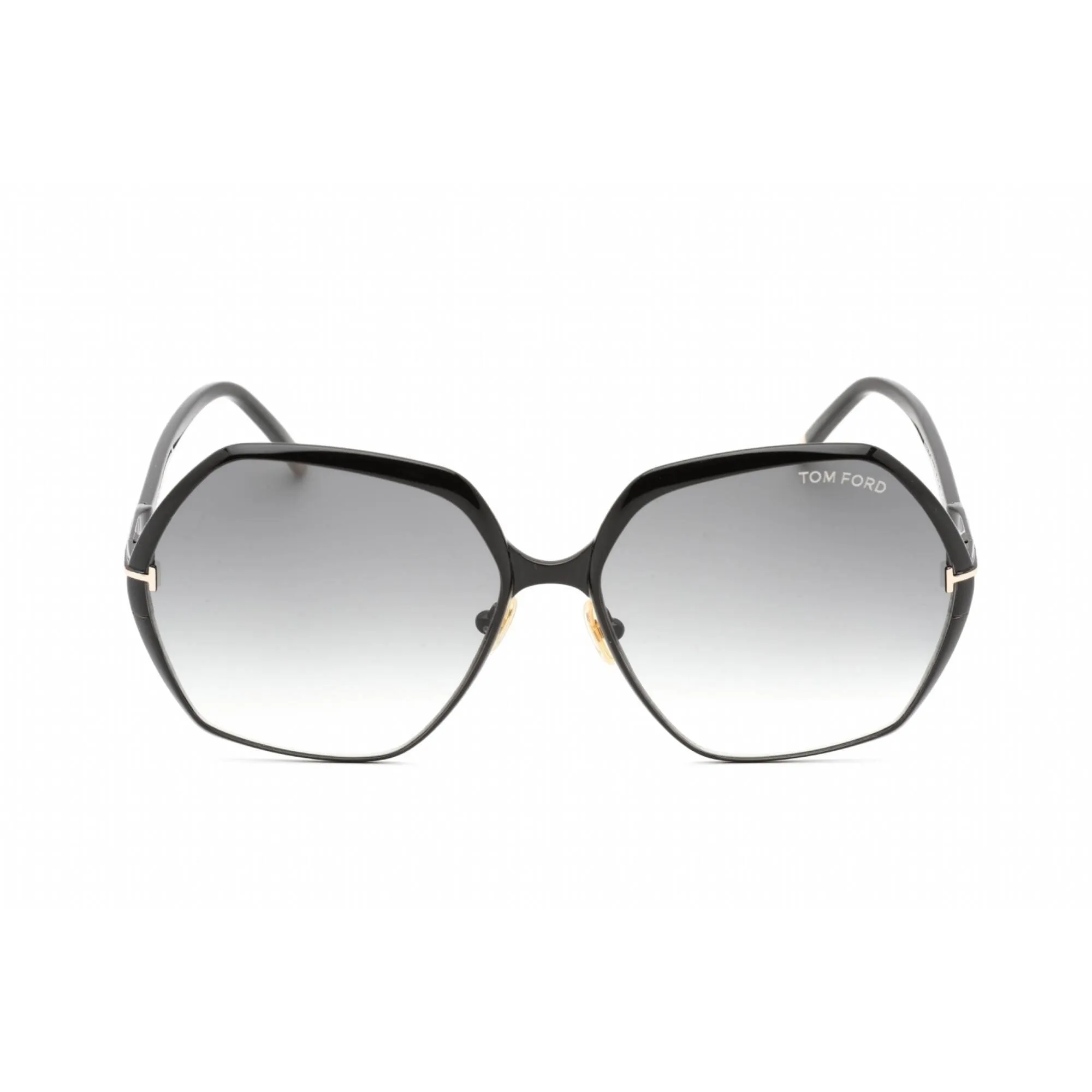 Tom Ford Women's Sunglasses - Shiny Black Metal Geometric Shape Frame | FT0912 01B