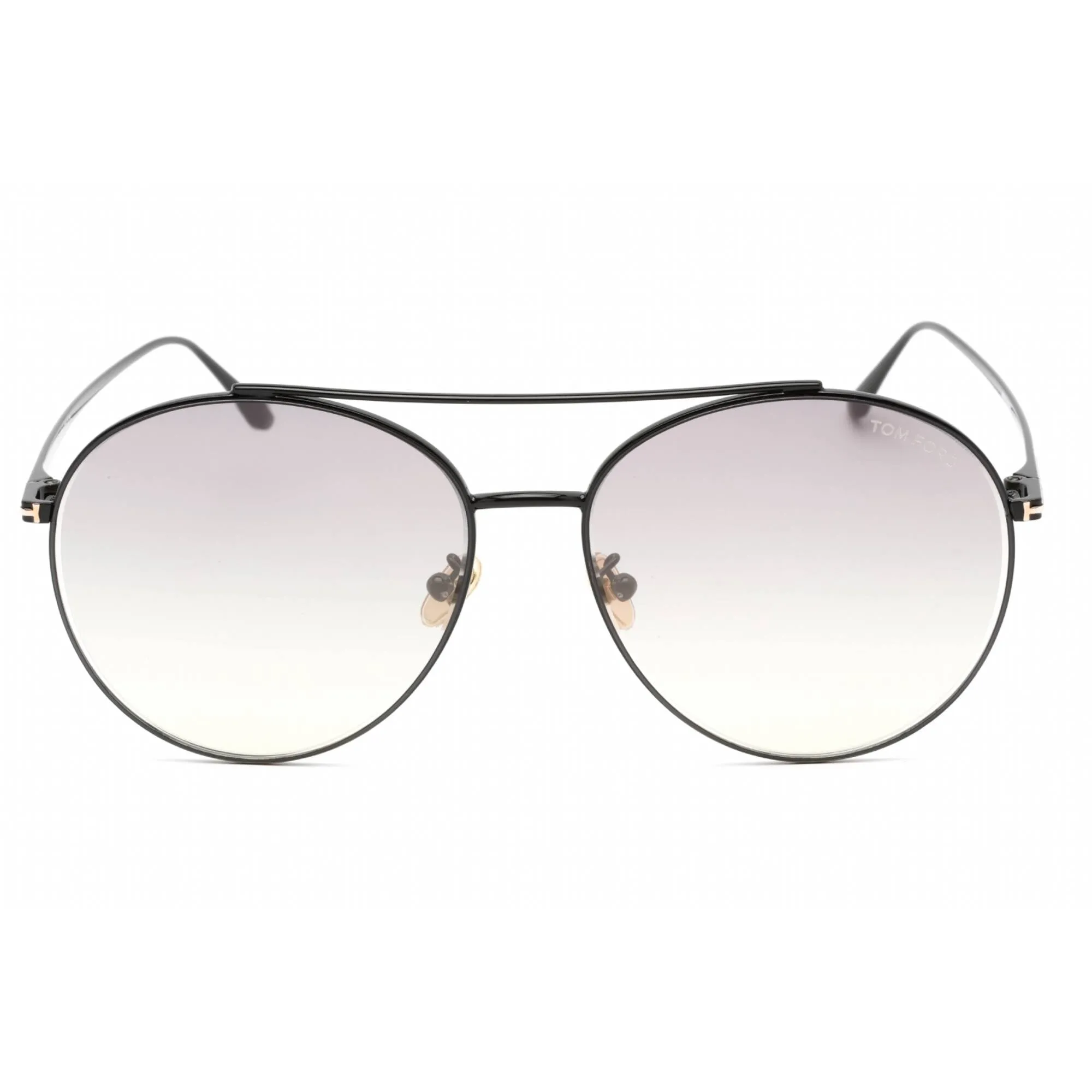 Tom Ford Women's Sunglasses - Shiny Black Metal Pilot Shape Frame | FT0757-D 01C