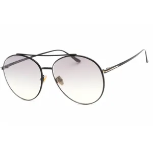 Tom Ford Women's Sunglasses - Shiny Black Metal Pilot Shape Frame | FT0757-D 01C
