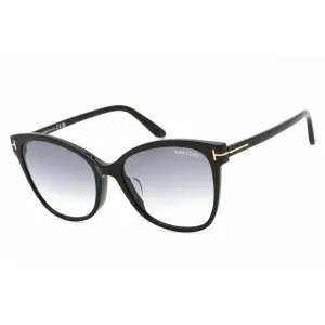 Tom Ford Women's Sunglasses - Shiny Black Plastic Cat Eye Frame | FT0844-F 01B