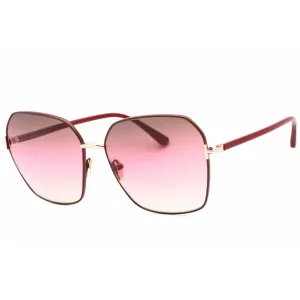 Tom Ford Women's Sunglasses - Shiny Bordeaux Metal Cat Eye Full Rim Frame | FT0839 69F