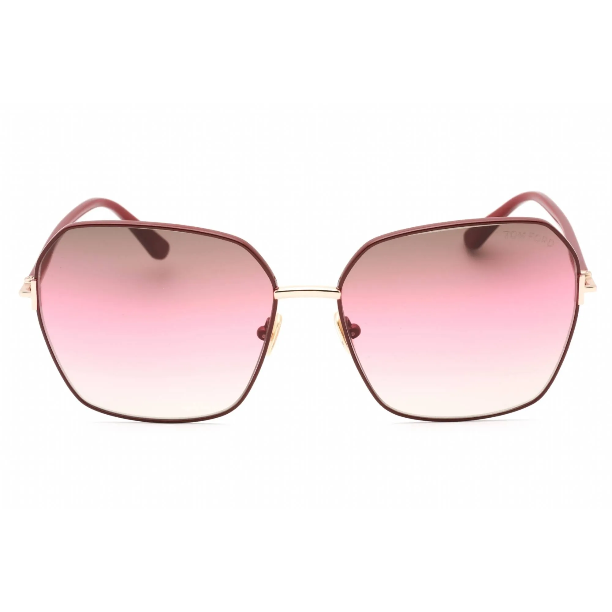 Tom Ford Women's Sunglasses - Shiny Bordeaux Metal Cat Eye Full Rim Frame | FT0839 69F