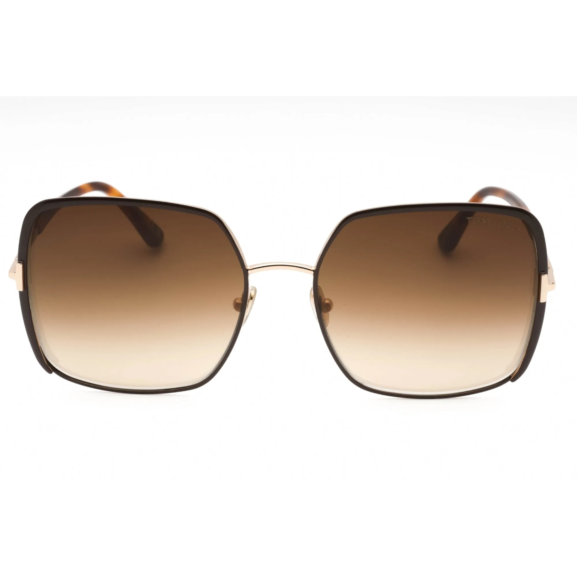 Tom Ford Women's Sunglasses - Shiny Dark Brown Metal Butterfly Frame | FT1006 48F
