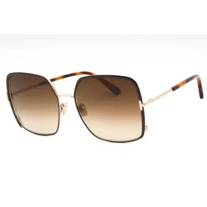 Tom Ford Women's Sunglasses - Shiny Dark Brown Metal Butterfly Frame | FT1006 48F