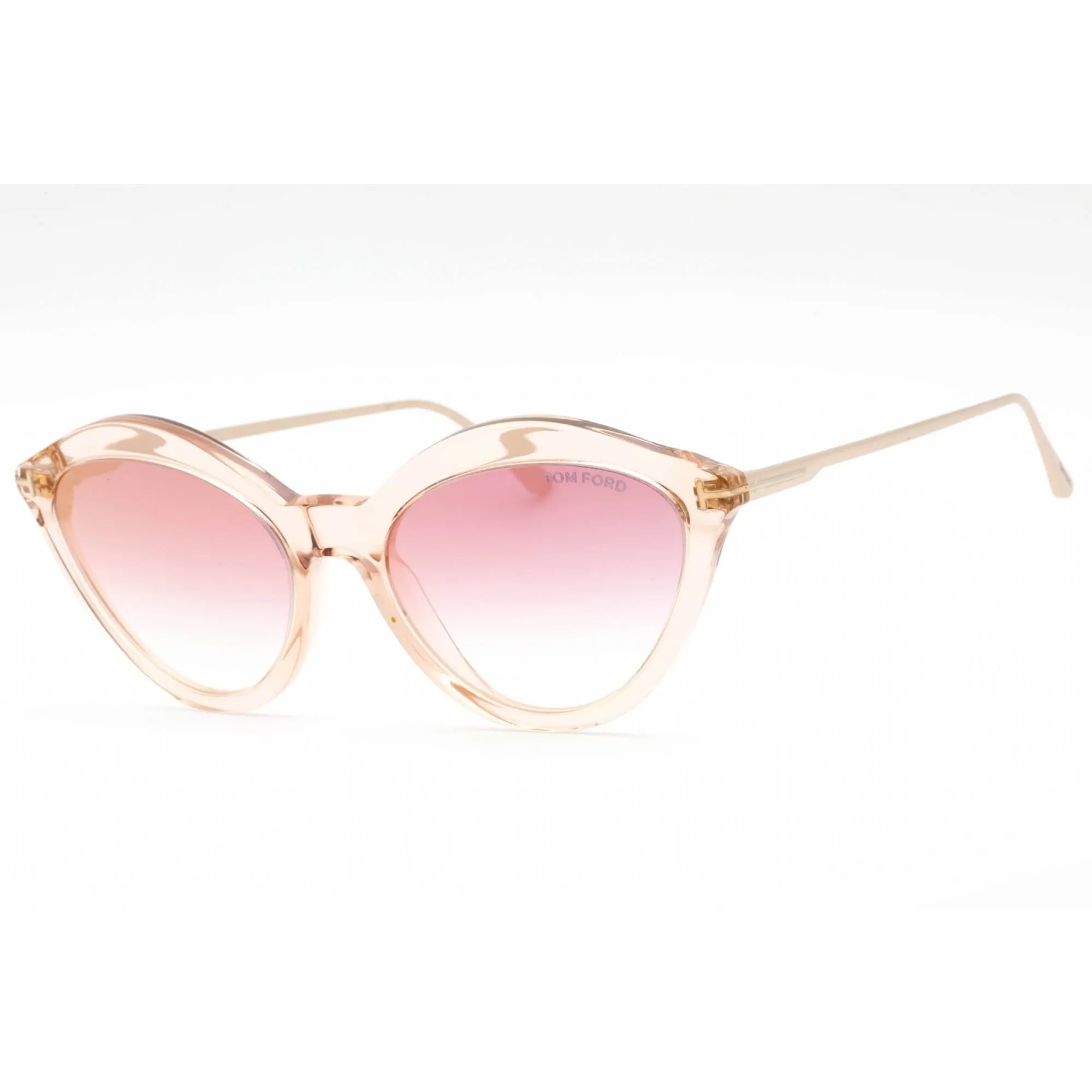 Tom Ford Women's Sunglasses - Shiny Light Brown Plastic Cat Eye Frame | FT0663 45G