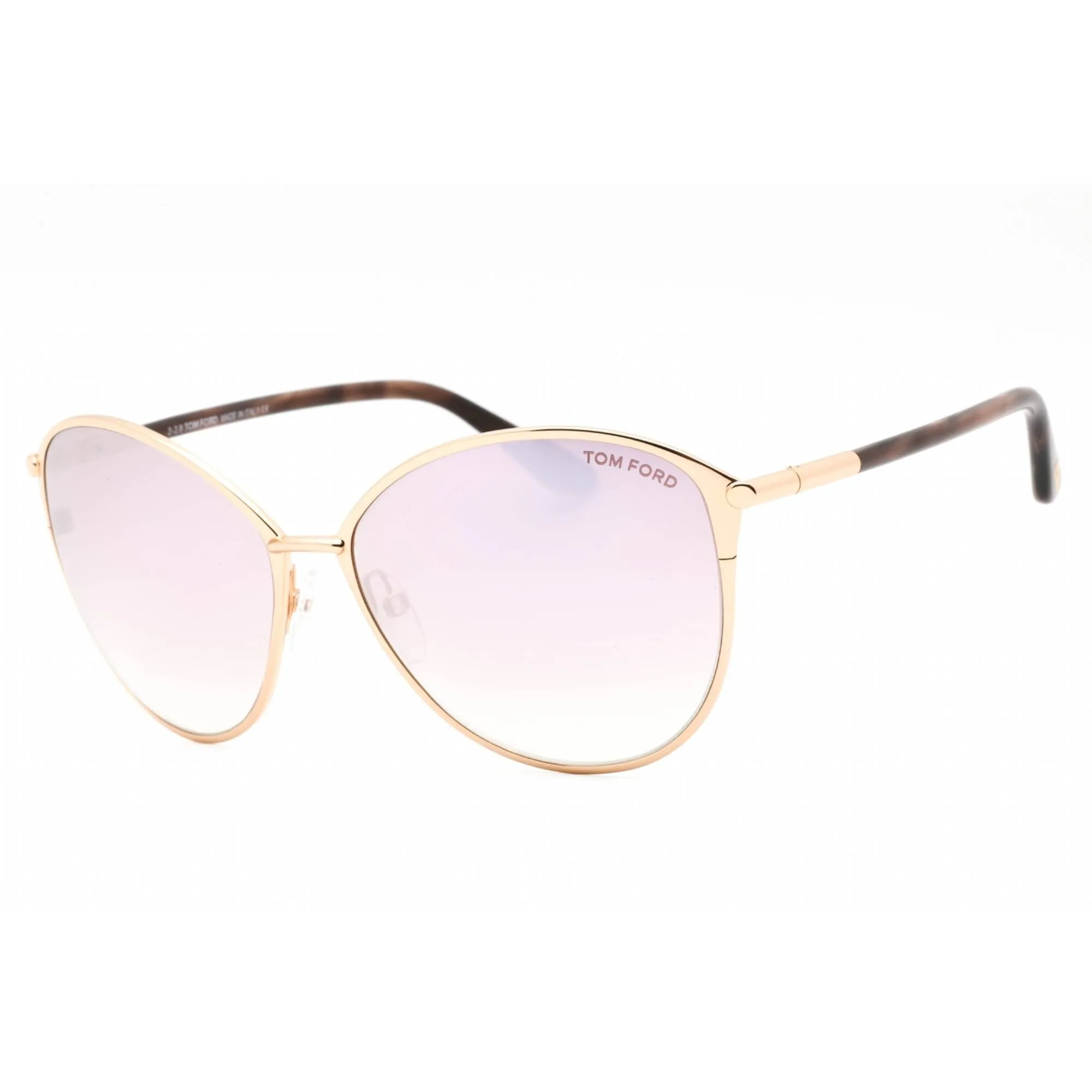 Tom Ford Women's Sunglasses - Shiny Rose Gold Metal Cat Eye Full Rim | FT0320 28Z